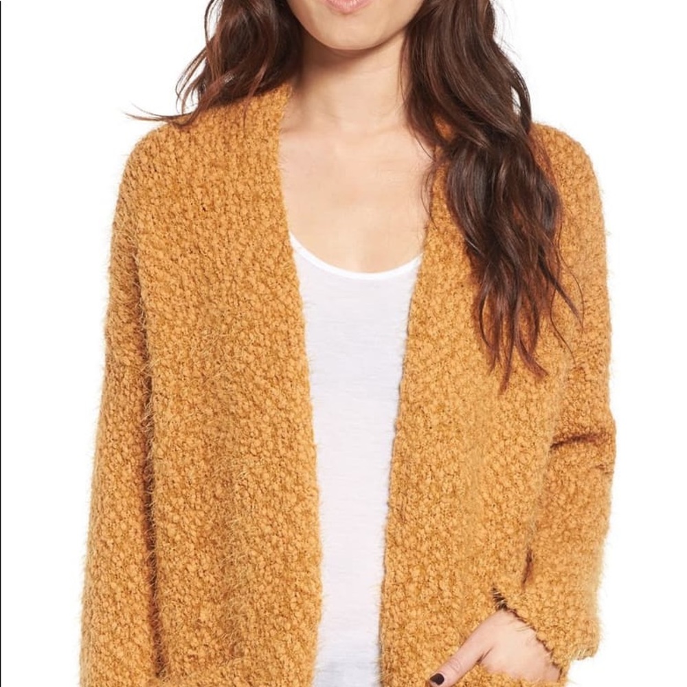 Dreamers by debut fuzzy mustard cardigan